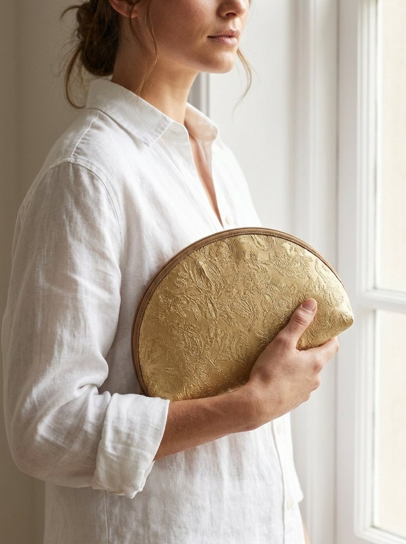 La Demi-lune dorée sous le bras, chemise en lin